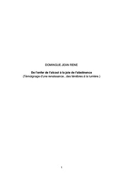 De l'enfer de l'alcool A la joie de l'abstinence