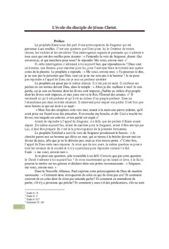 L'école du disciple de Jésus-Christ