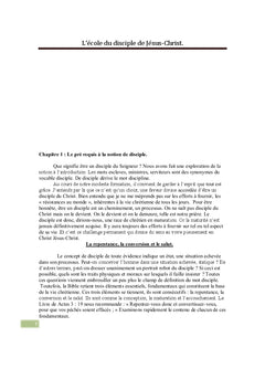 L'école du disciple de Jésus-Christ