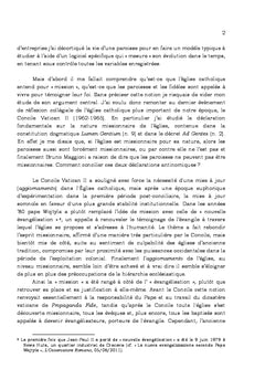 La conscience missionnaire de l'église