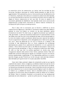 La conscience missionnaire de l'église