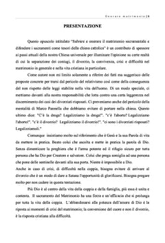 Salvare e onorare il matrimonio sacramentale