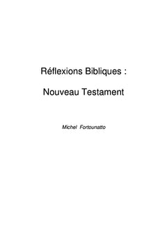 Réflexions Bibliques: Nouveau Testament