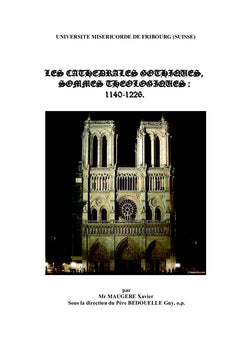 Les cathédrales gothiques, somme théologique