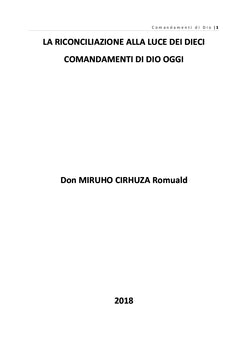 La riconciliazione alla luce dei dieci comandamenti di Dio oggi
