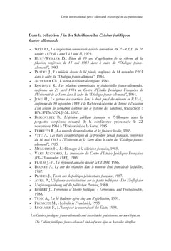 Droit international prive allemand et europeen du patrimoine