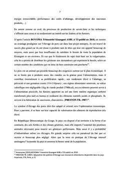 Contribution et l'évaluation de la porciculture