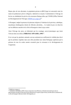 Contribution et l'évaluation de la porciculture