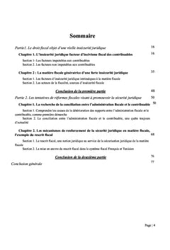 La sécurité juridique en droit fiscal