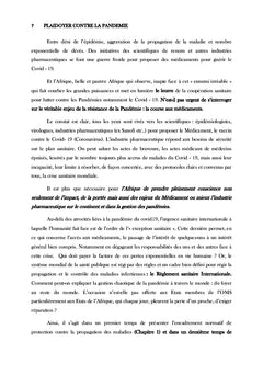 PLAIDOYER CONTRE LA PANDÉMIE