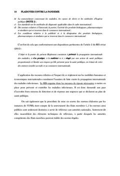 PLAIDOYER CONTRE LA PANDÉMIE