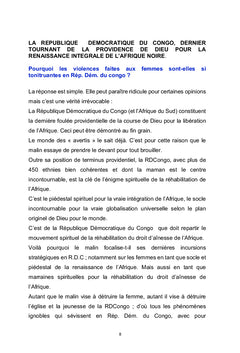 LE ROLE PROVIDENTIEL DES FEMMES, LES MAMANS POUR LA RENAISSANCE INTEGRALE DE L'AFRIQUE NOIRE