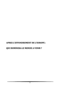 Après l'effondrement de l'Europe