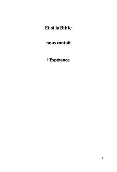 Et si la Bible nous contait l'Espérance
