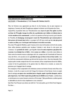 Pistes de méditation pour homélies