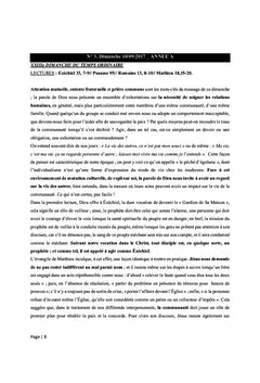 Pistes de méditation pour homélies