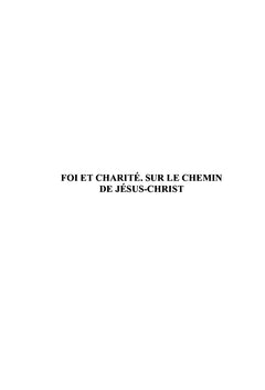 Foi et charité Sur le chemin de Jésus-Christ