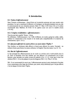 Notes de cours des affermissements bibliques