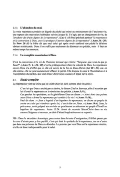 Notes de cours des affermissements bibliques