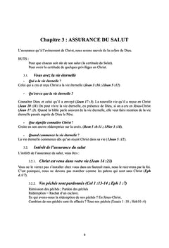 Notes de cours des affermissements bibliques