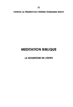 Méditation Biblique