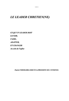 Le leader chrétien(ne)