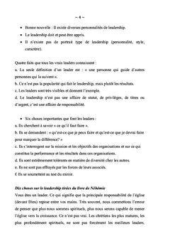 Le leader chrétien(ne)