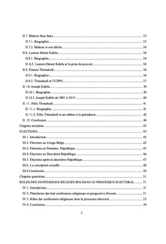 République Démocratique du Congo Elections et confessions religieuses