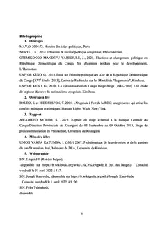 République Démocratique du Congo Elections et confessions religieuses