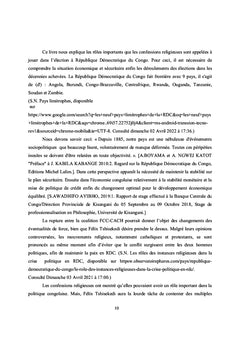 République Démocratique du Congo Elections et confessions religieuses