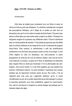 Église: Homme ou Édifice