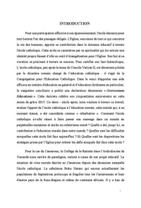 L'École Catholique et sa Contribution à l'Éducation Morale du Citoyen