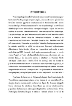 L'École Catholique et sa Contribution à l'Éducation Morale du Citoyen