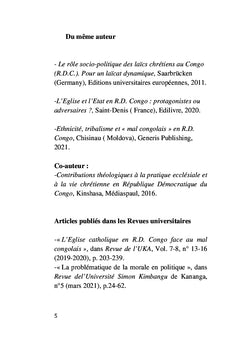 L'Eglise catholique de la R.D. Congo en politique