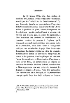 L'Eglise catholique de la R.D. Congo en politique