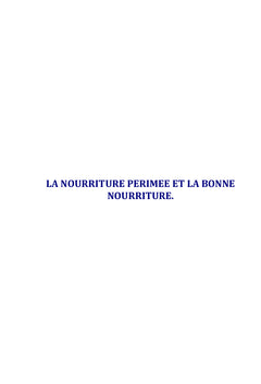 LA NOURRITURE PERIMEE ET LA BONNE NOURRITURE