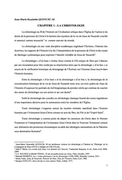 Essai de christologie critique et contextuelle