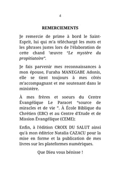 Le mystère du propitiatoire