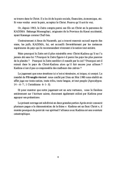 Kadima-Christ co-responsable de la crise zaïroise