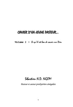 CAHIER D'UN JEUNE PASTEURVolume 1