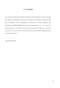 L'évolution du plan de Dieu pour l'humanité