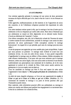 SEPT(7) SECRETS POUR RÉUSSIR LE MARIAGE