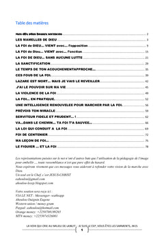 La Foi de Dieu vient avec ...