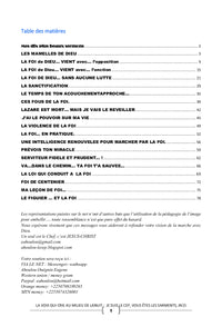 La Foi de Dieu vient avec ...