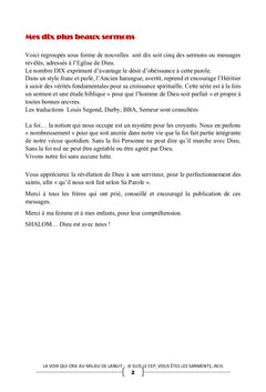 La Foi de Dieu vient avec ...