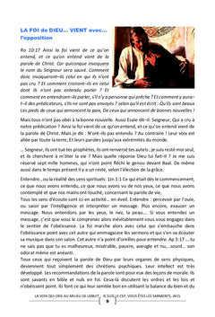 La Foi de Dieu vient avec ...