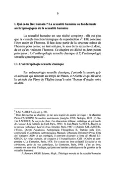 Ethique philosophique et anthropologique de la sexualité humaine