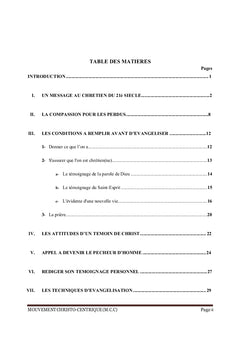 Brochure d'évangelisation