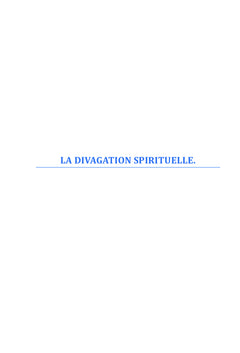 LA DIVAGATION SPIRITUELLE