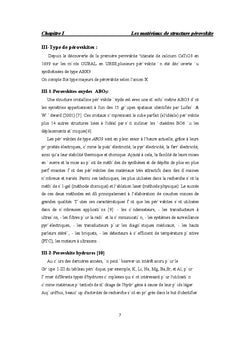 Prediction des parametres de maille des composes perovskites